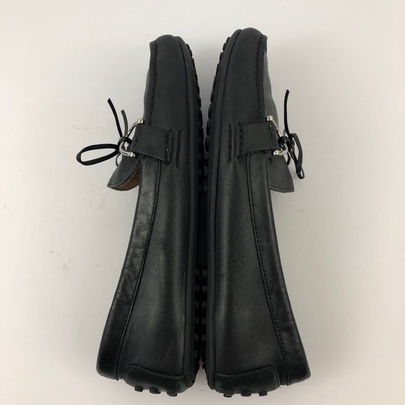 Lauren Ralph Lauren Loafers Women 7.5 Black Leather Briley Slip on Moccasin - Picture 8 of 13